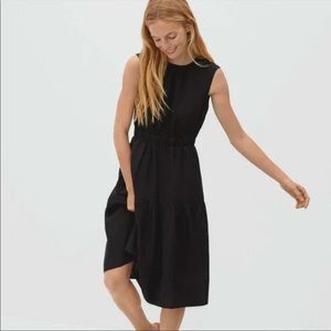 Everlane Black Linen Open Back Dress